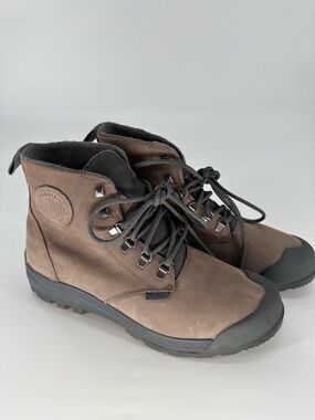 Palladium Men’s Brown Leather Lace-Up Ankle Boots Size 8